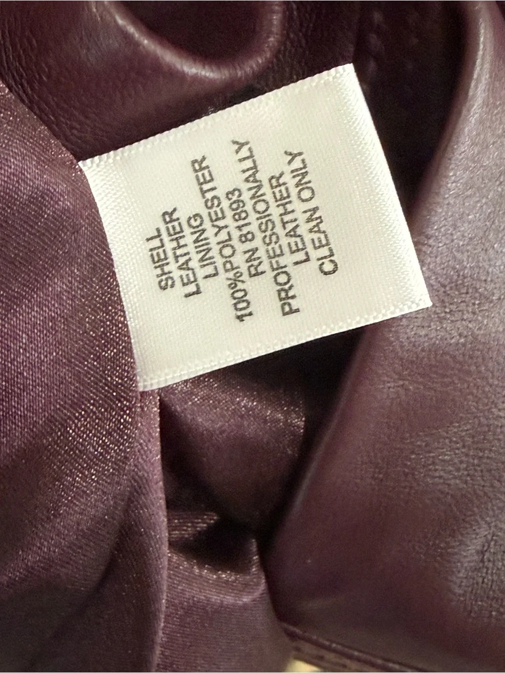D&Co L Like New Burgundy Leather Zip-Front Jacket 827